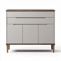 Buffet en bois gris avec tiroirs et portes 100 x 45 x 80cm