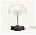 Lampe de table en verre et bois foncé dimensions 20 x 20 x 30cm
