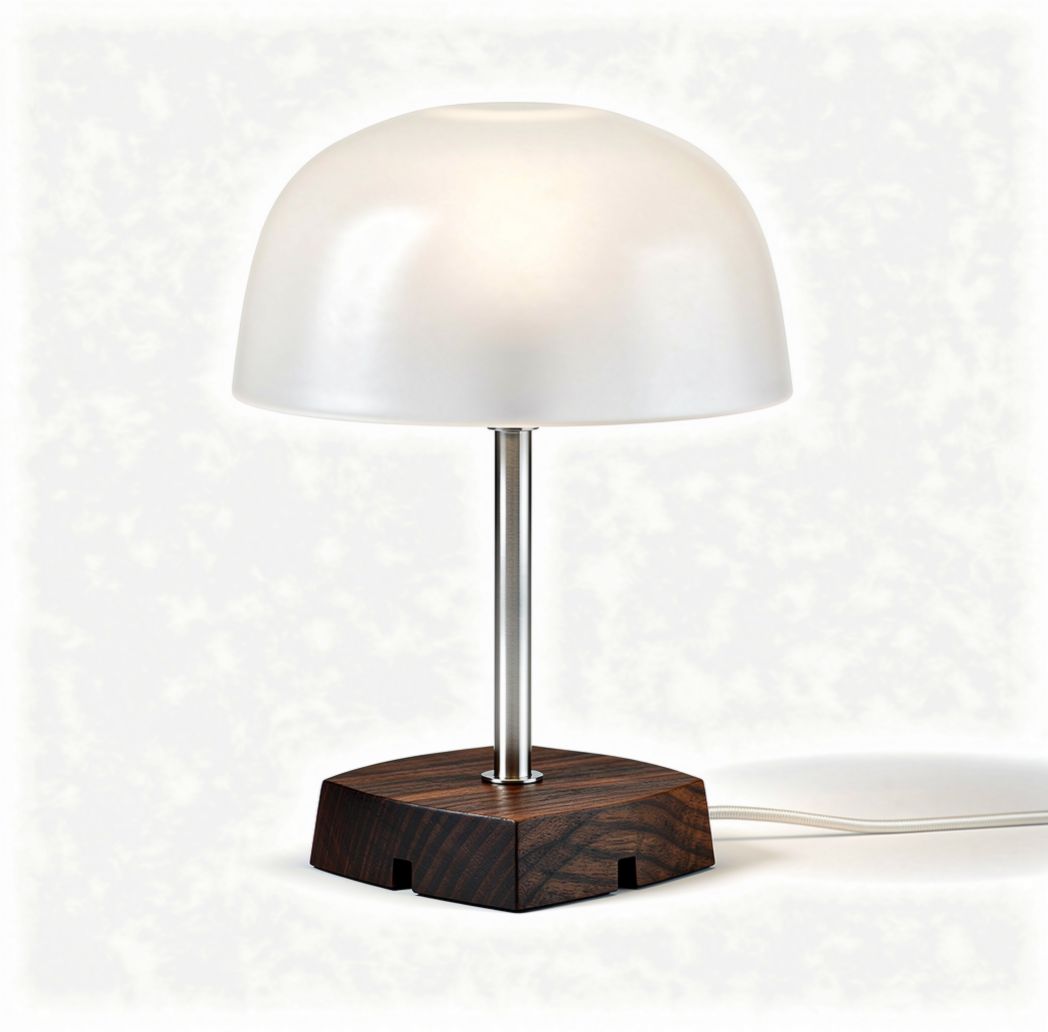Lampe de table en verre et bois foncé dimensions 20 x 20 x 30cm
