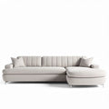 Canapé d'angle en tissu beige avec coussins amovibles dimensions 200 x 95 x 80cm